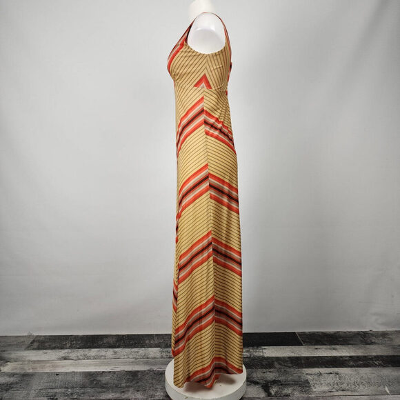 Vintage Nu Mode Red & Brown Maxi Dress Size S - Picture 6 of 10
